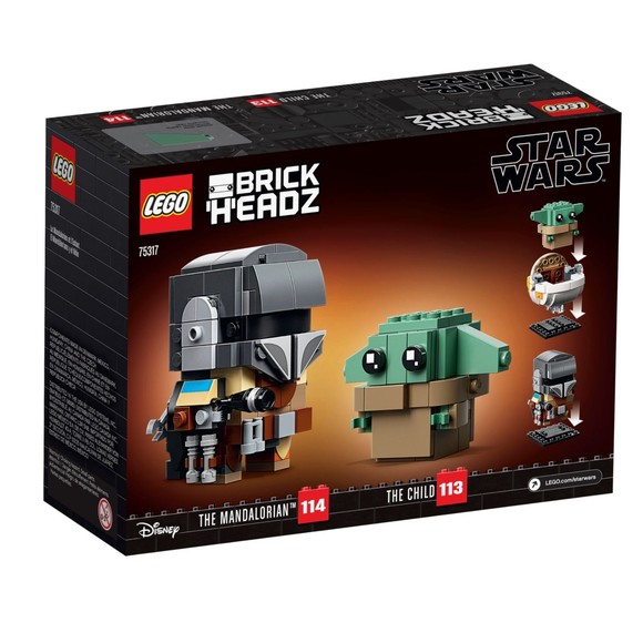 LEGO BrickHeadz Star Wars The Mandalorian & Child 75317 Building Kit 295 Pieces - Picture 2 of 12